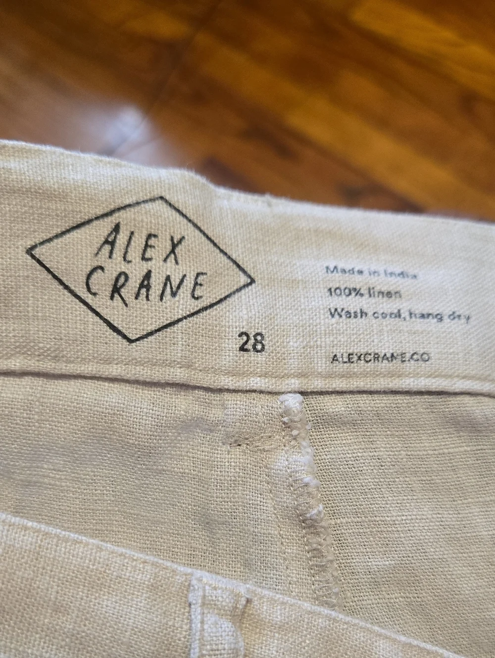 NEW NWT Men's Alex Crane Feel Breezy Beige Size 28 X 28 Linen Pants